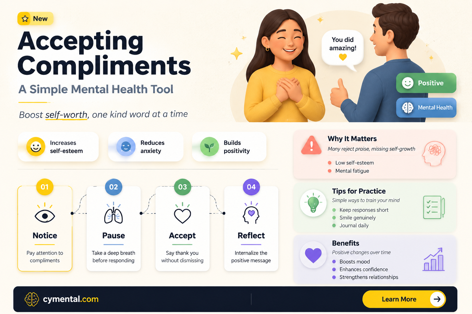 does acceoting compliments help with mental illness