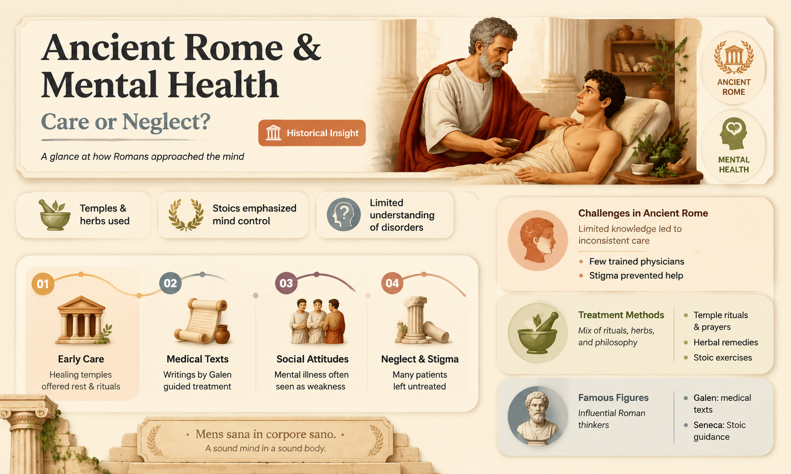 did the acient roman empire try to help mental illness