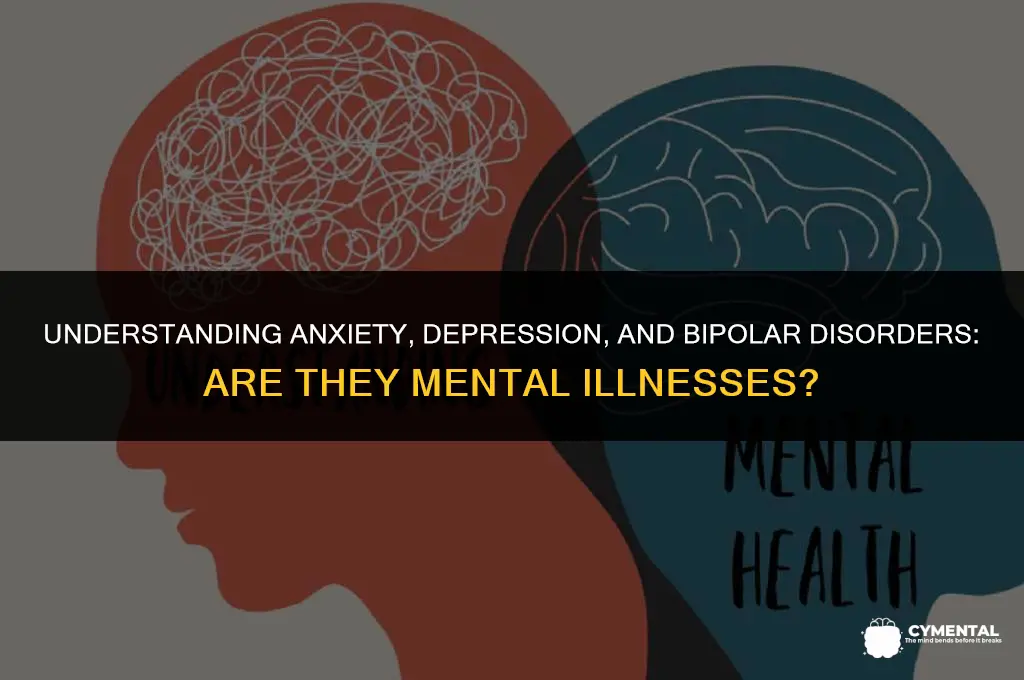 are anxiety depression bi-polar disorders considered to be mental illness