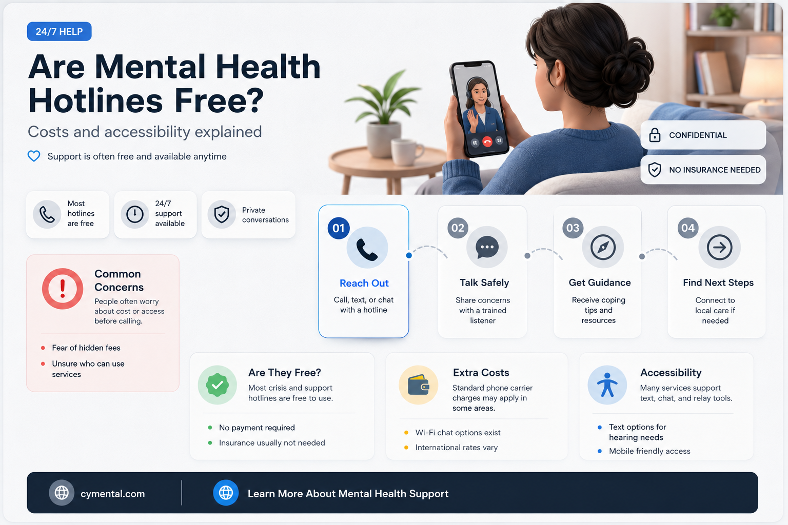 do mental help hotlines cost money