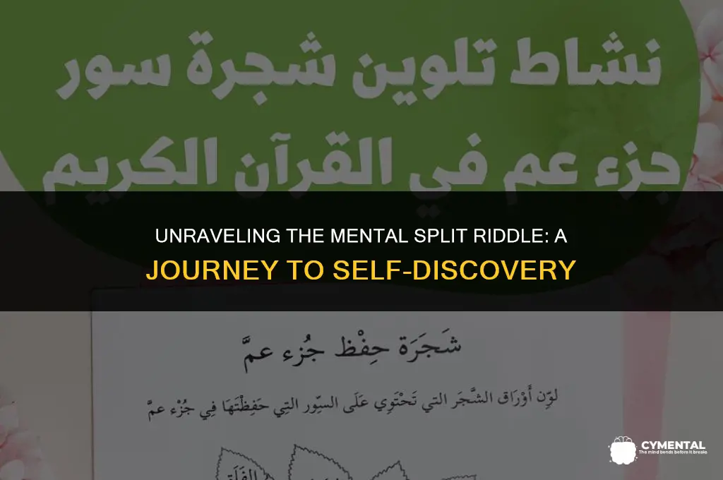 are you suffering from a mental split riddle