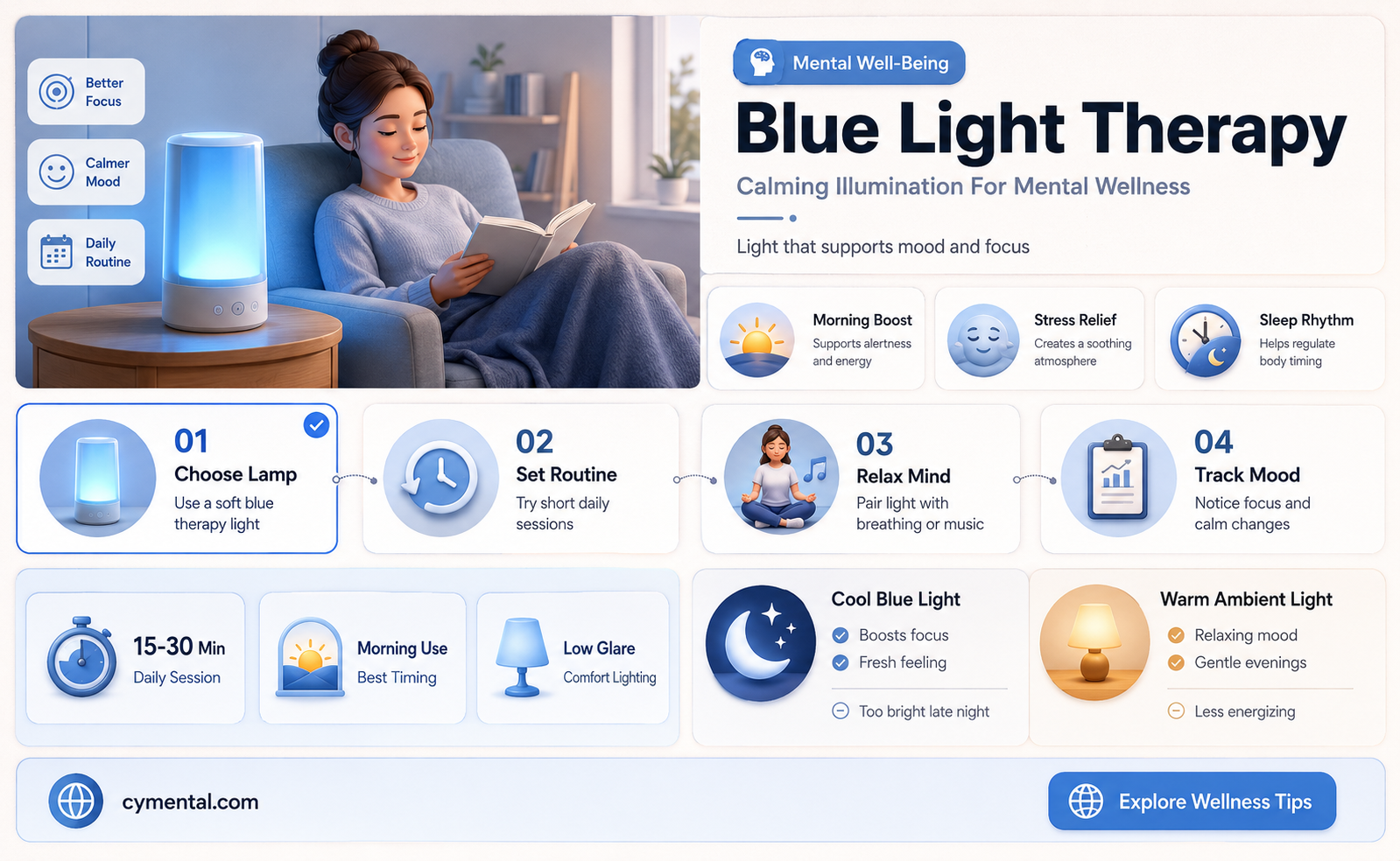 how blue color lighting can help with mental health