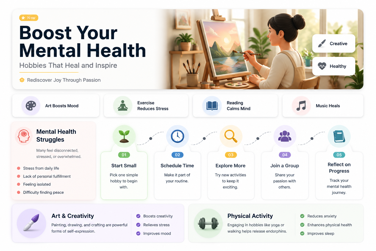 are there any hobbies that can help improve mental health