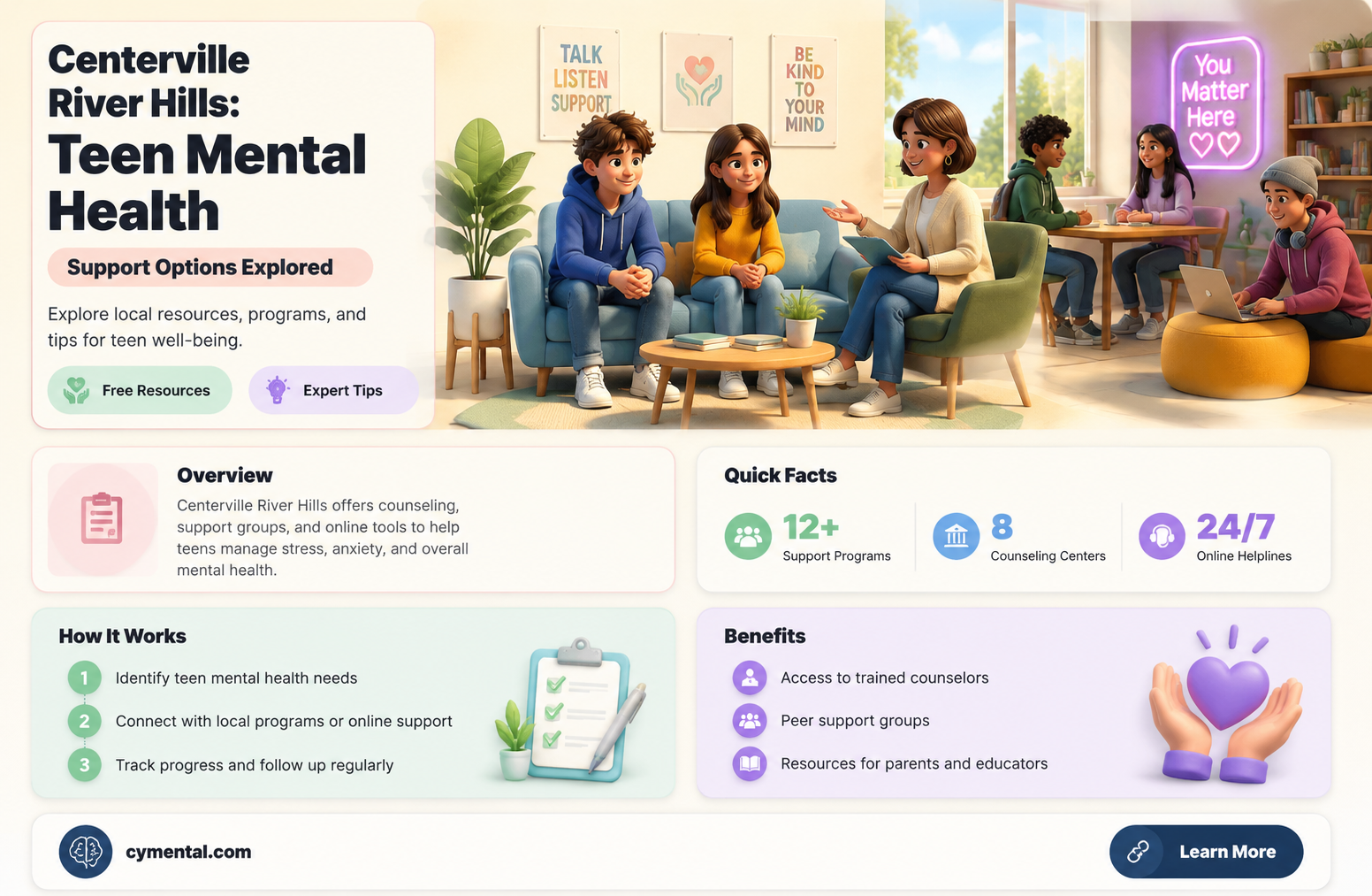 does centerville river hills have teen help for mental health