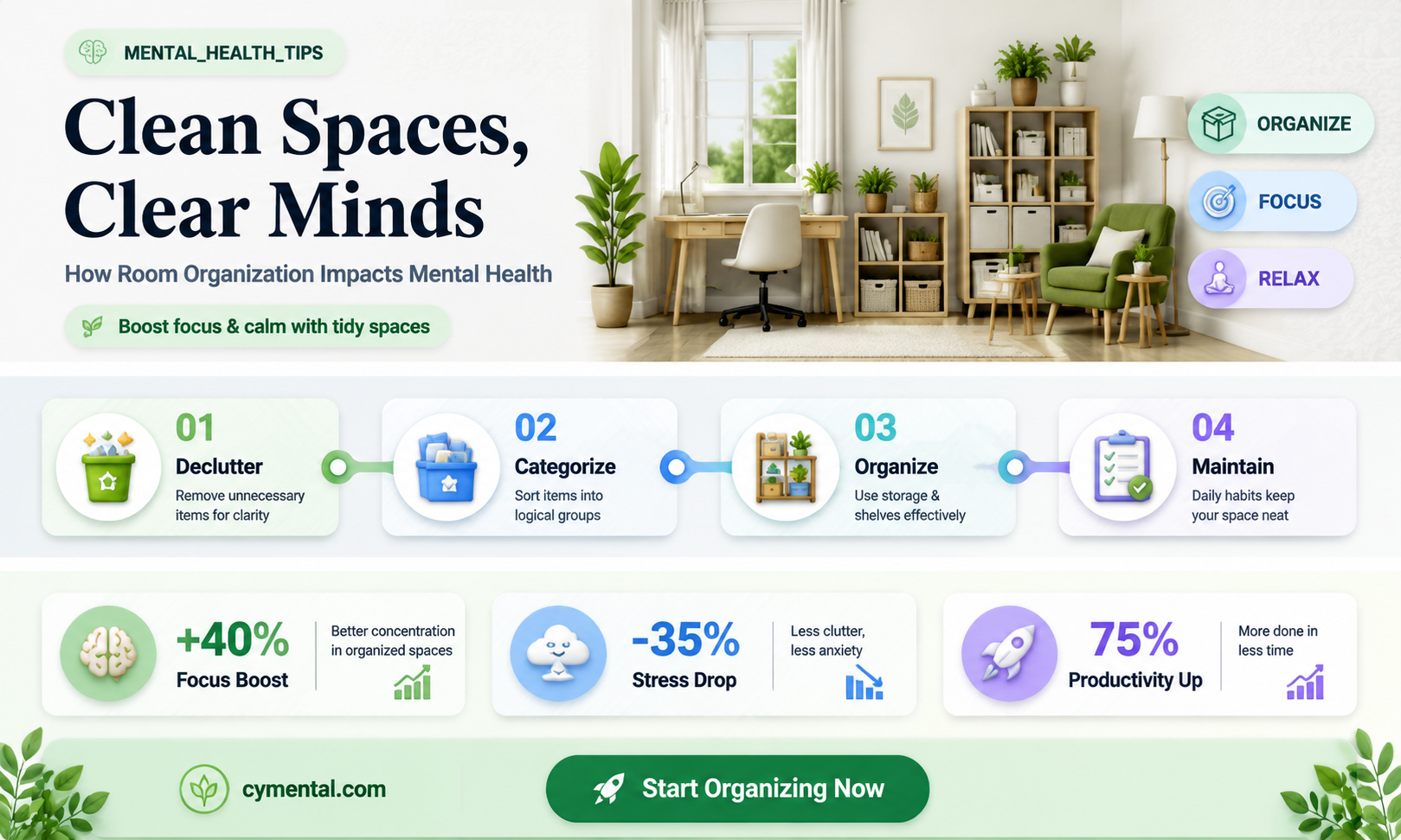 does a clean room help mental health