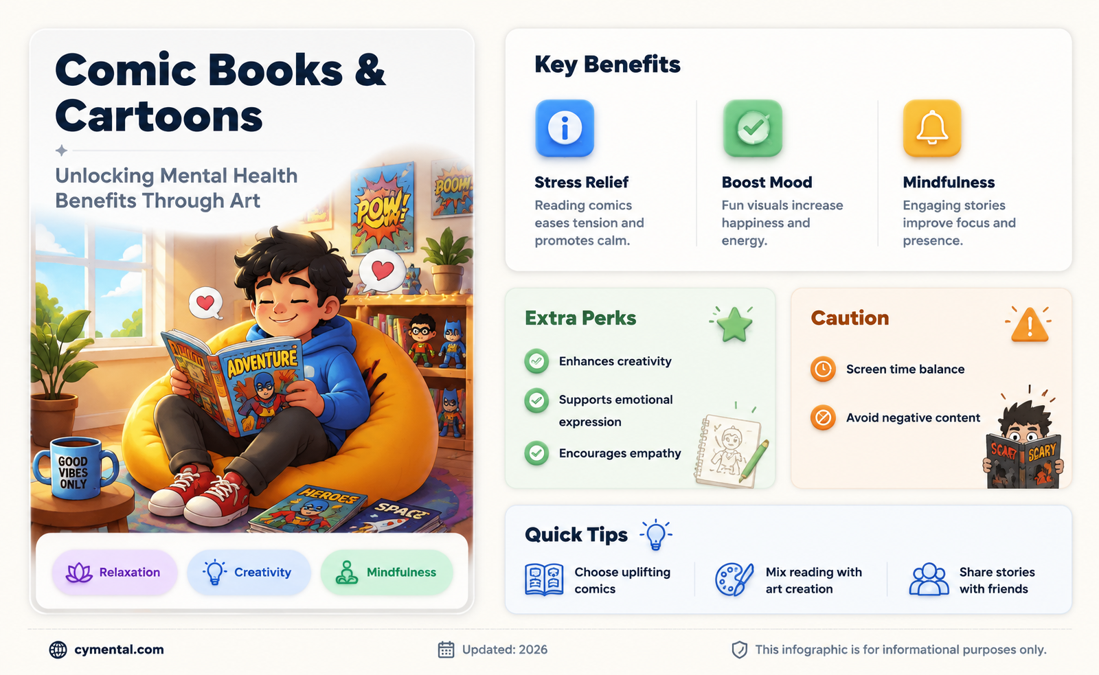 can comic books and cartoons help mental health