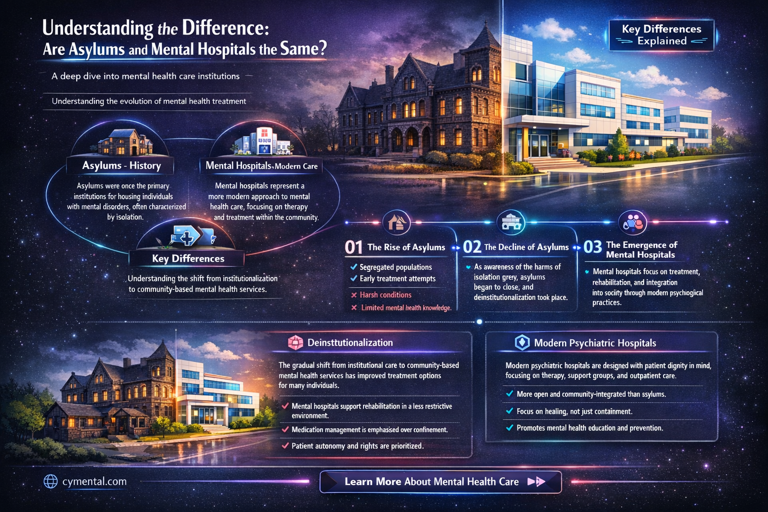 are asylums and mental hospitals the same