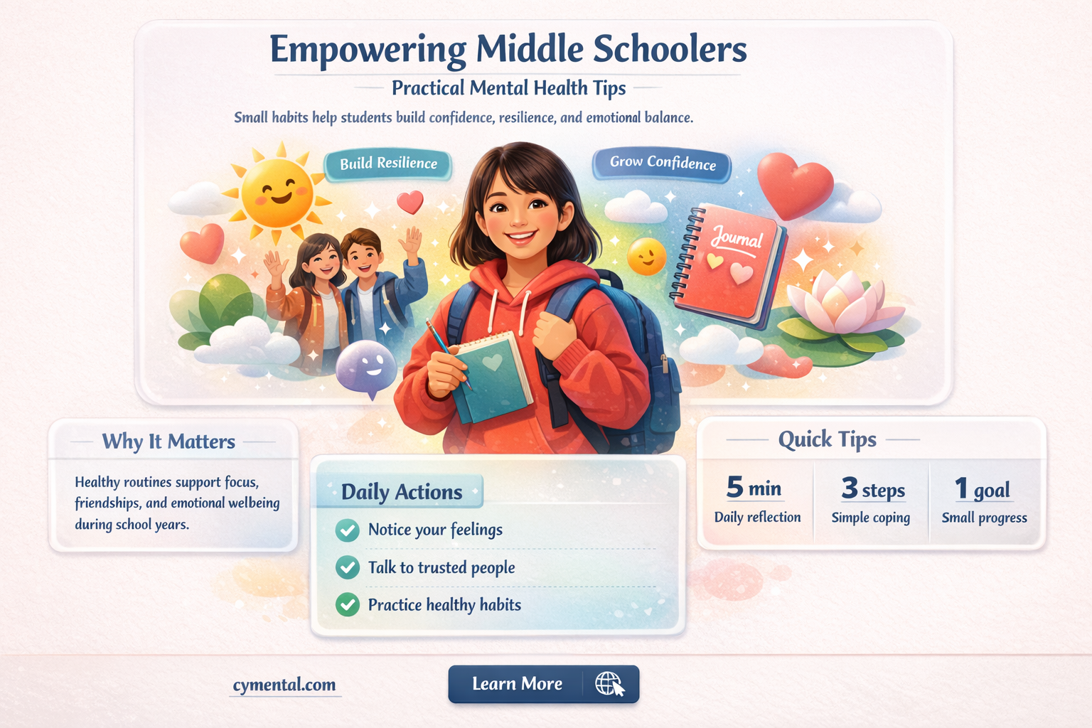 how can middle schoolers help their mental health