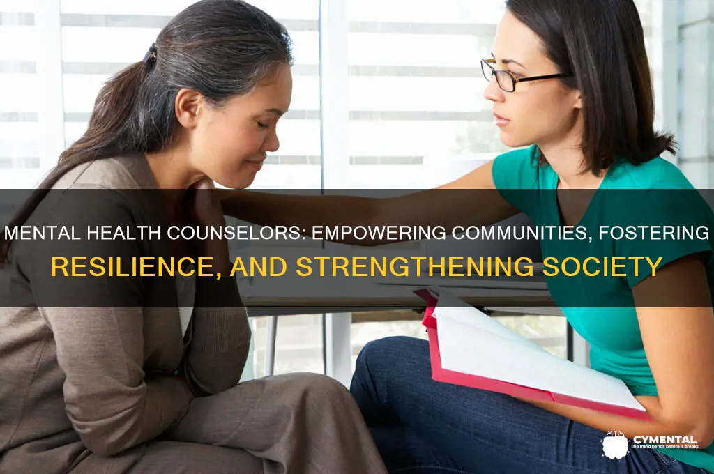how do mental health counselors help to improve society