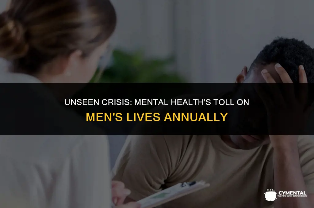 how many men die a year from mental health