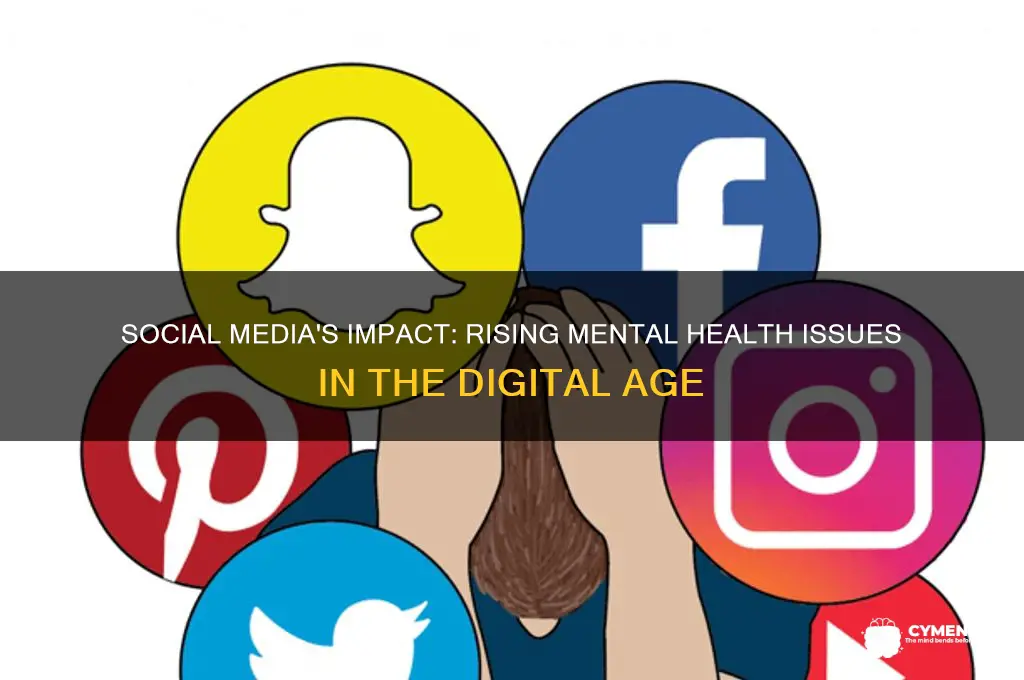 how much has mental health issues increased since social media