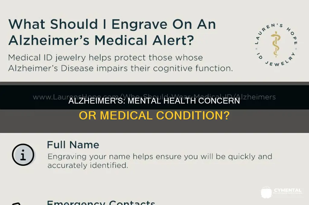 is alzhiemers a mental health issue or medical issue