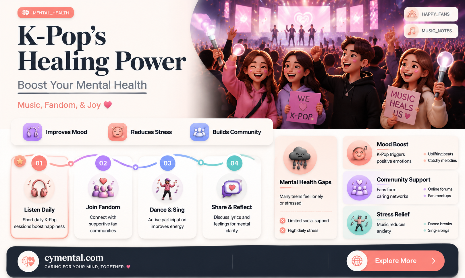 does kpop help with mental health