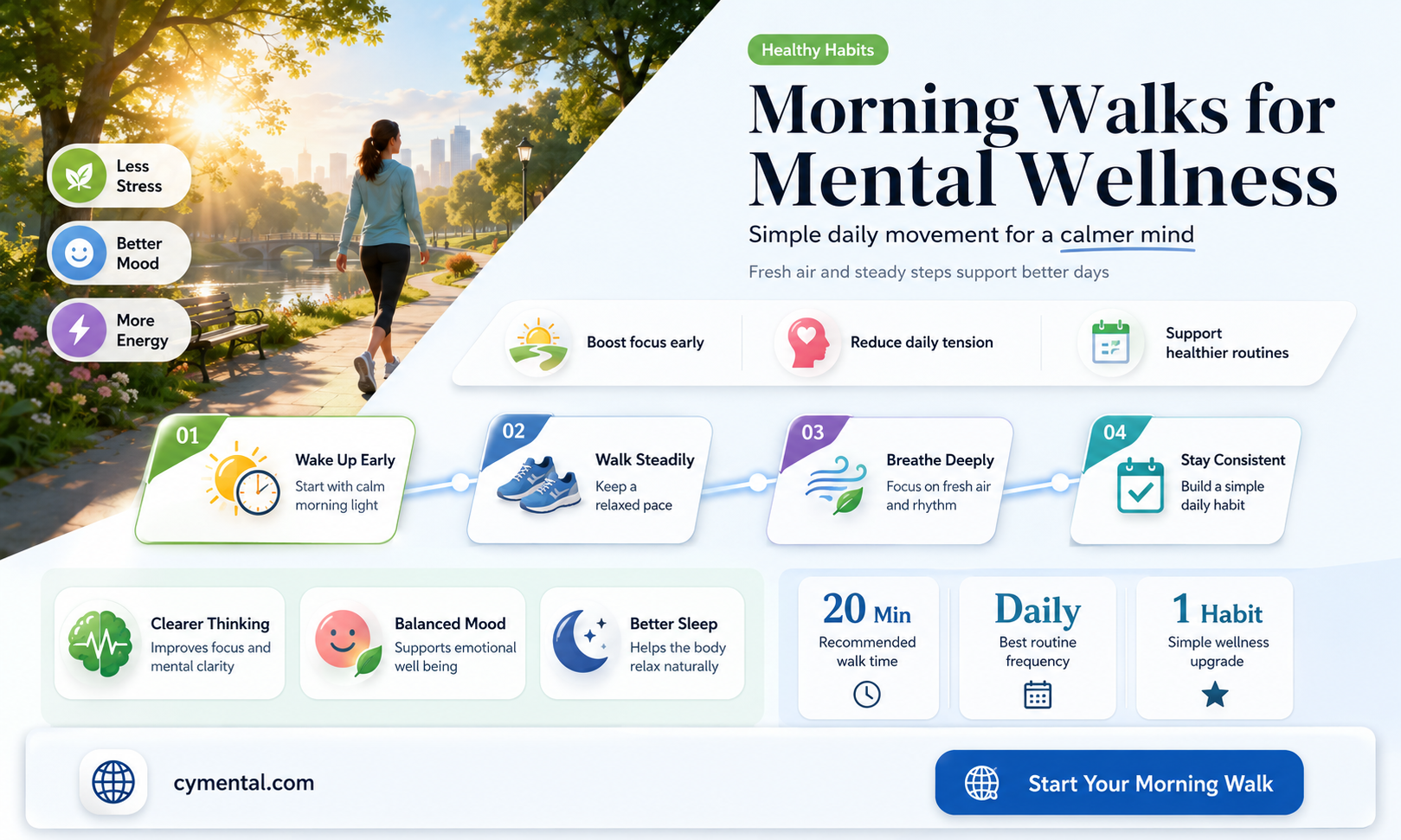 does walking in the morning help mental health