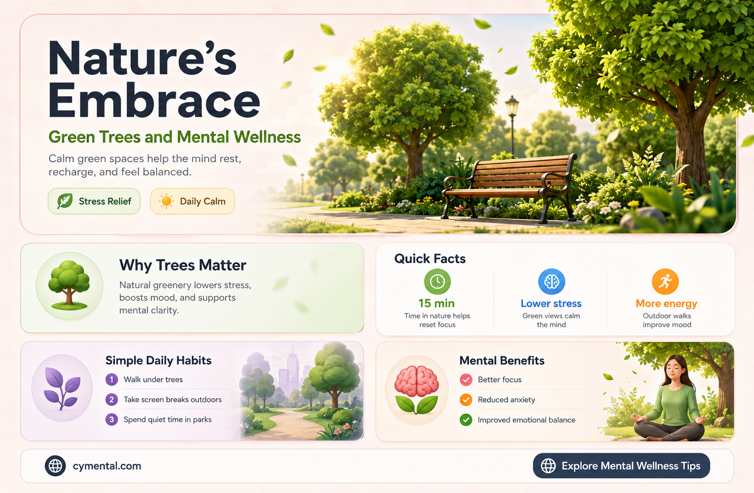 how being around green trees helps mental health