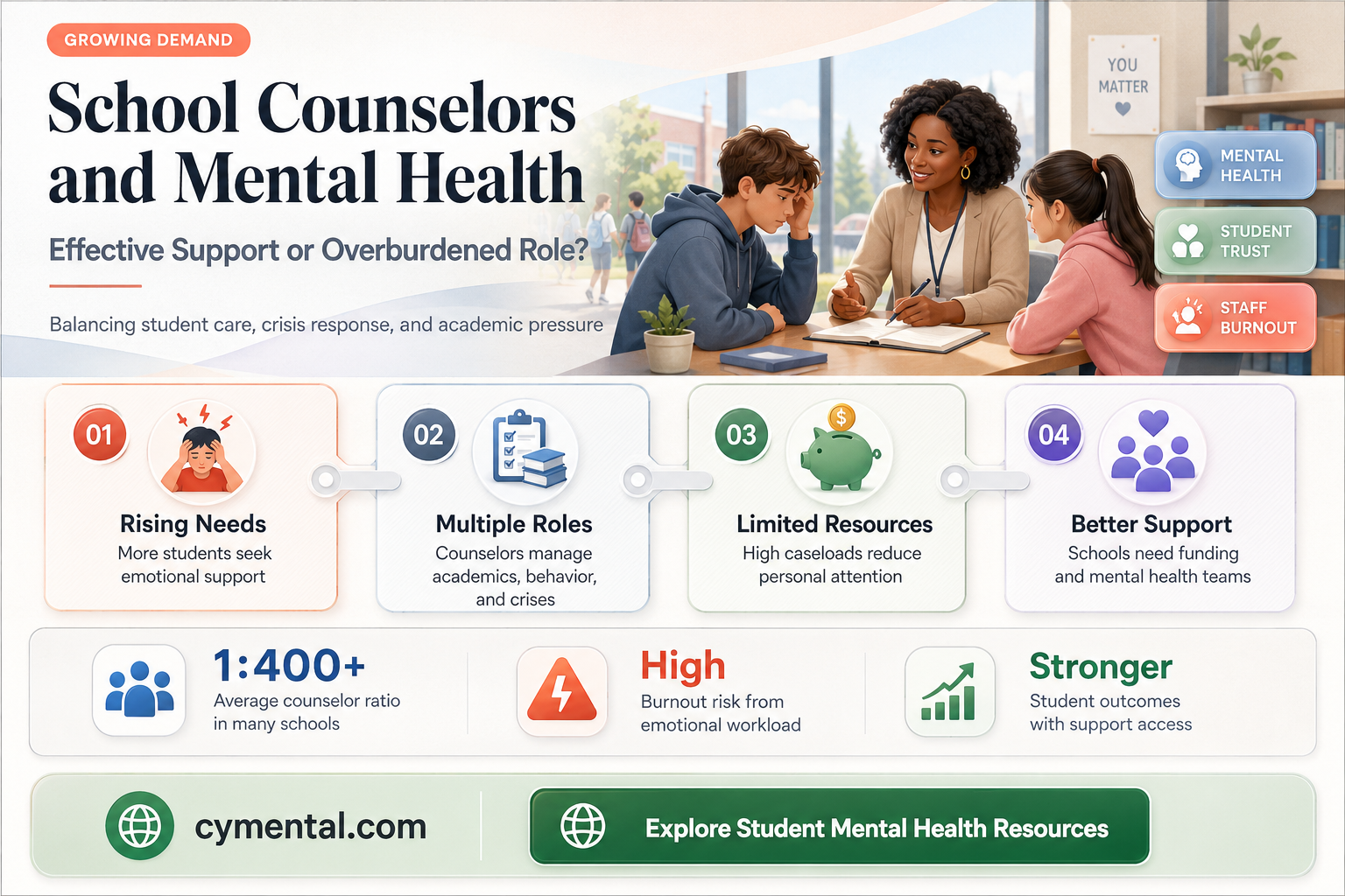 do school counselors actually help with mental health