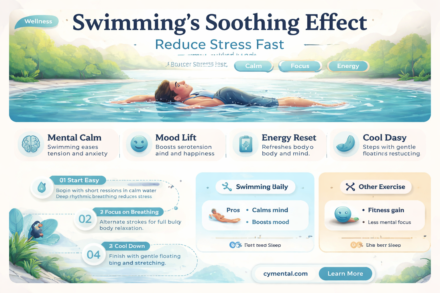 does swimming help with stress or mental health