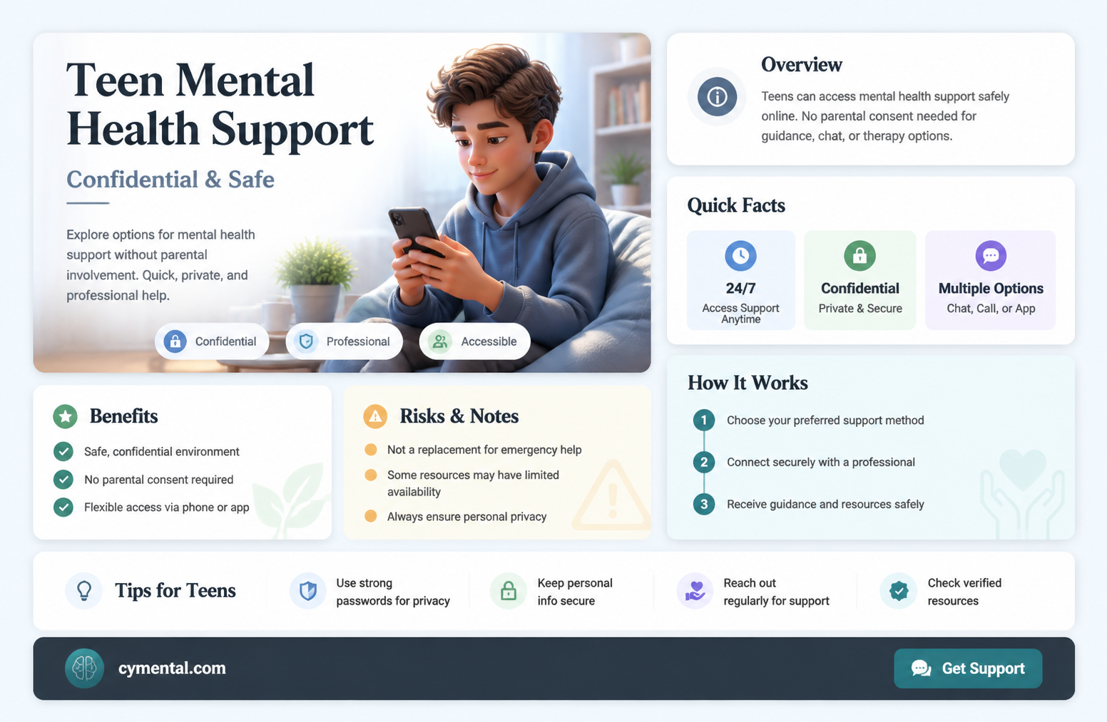 can a teenager get mental health help without telling parentsw