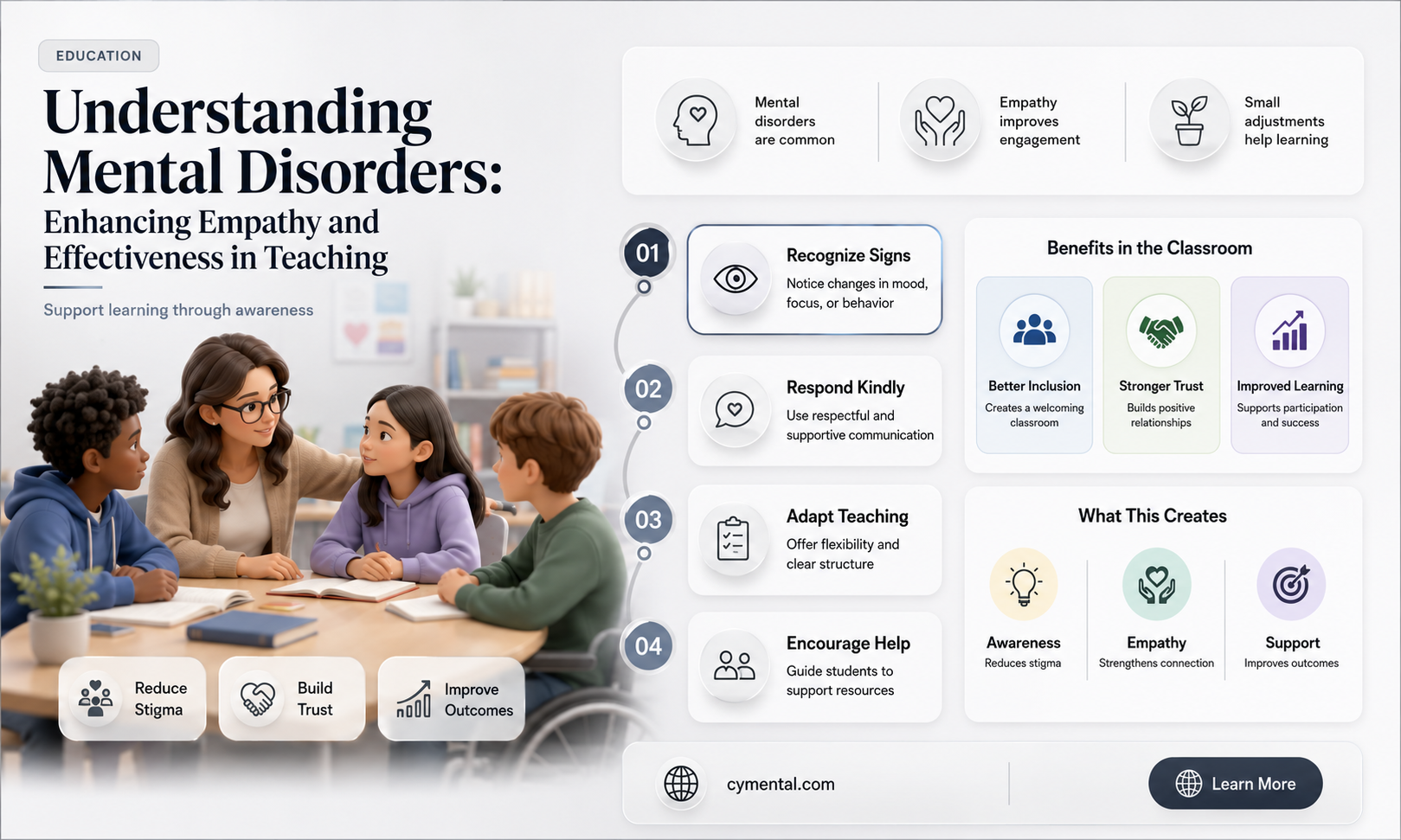 how can learning about mental disorders help my teachig