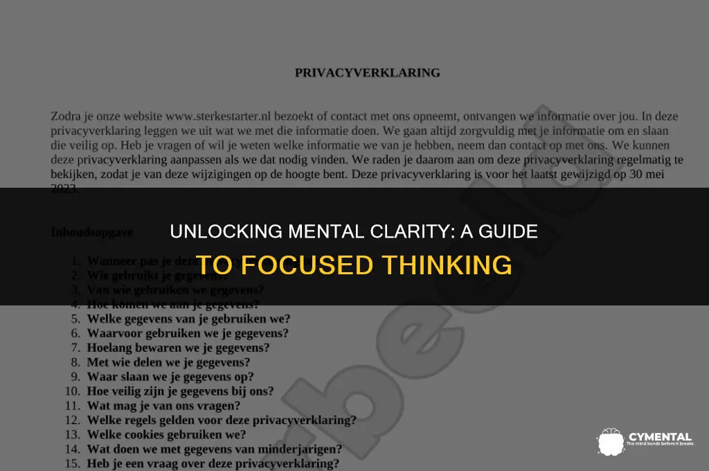 what does mental clarity mean