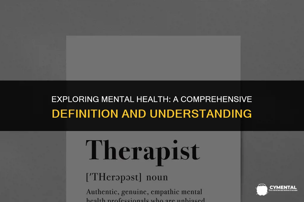 what is mental health definition