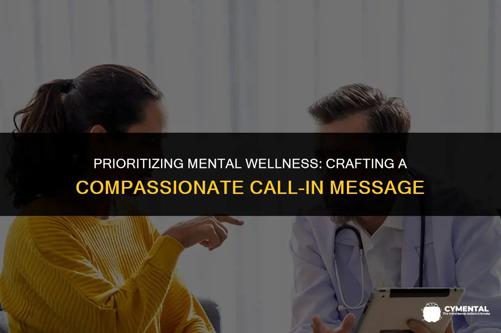 what to say when calling in sick for mental health